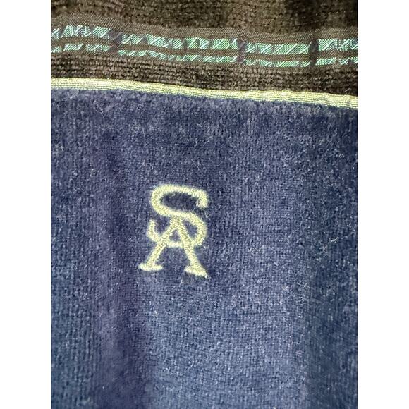 Stacy Adams Velour Track Suit Jacket + Pants Blue Silver Vintage Y2K Mens Large‎ - Picture 3 of 12